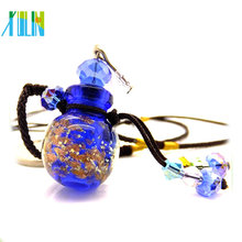 newest fashion gold dust glass perfume bottle pendants